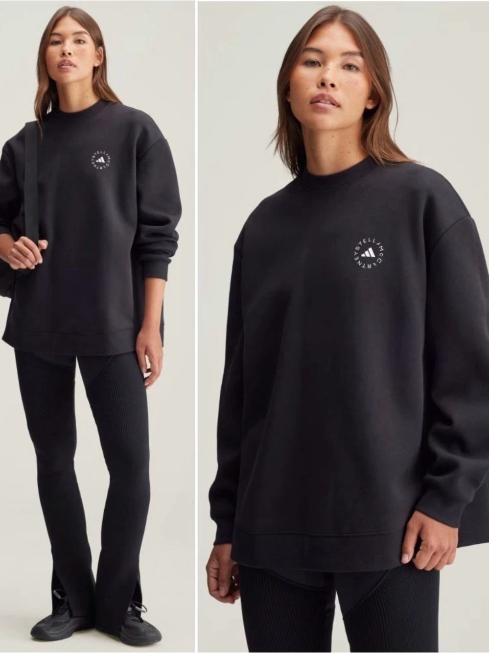 Adidas by Stella McCartney Loose Sweatshirt Women’s S Oversized Black Logo